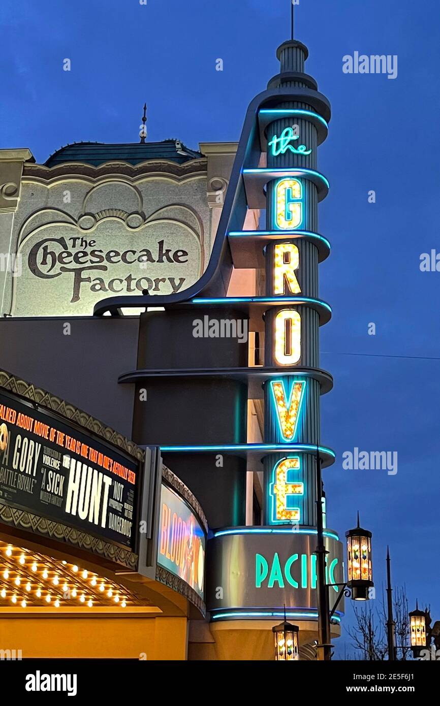 A Cheesecake Factory restaurant sign at The Grove shopping center, Wednesday, Jan. 27, 2021, in