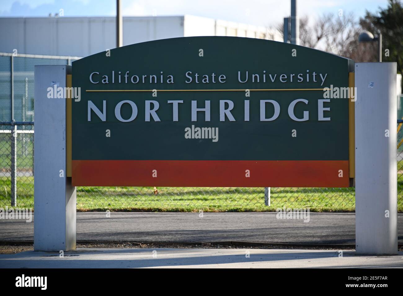 Signage at California State University Northridge, Jan. 25, 2021, in Northridge, Calif. (Dylan Stewart/Image of Sport) Stock Photo