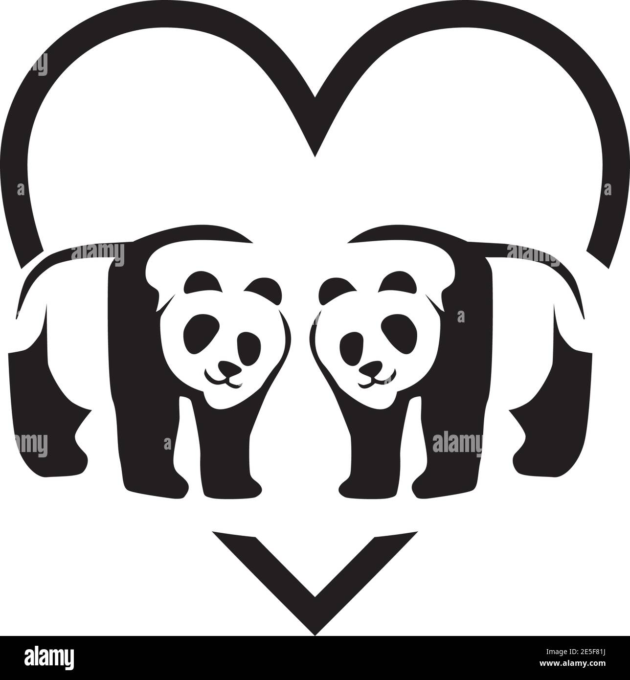 Panda animal logo design vector template Stock Vector