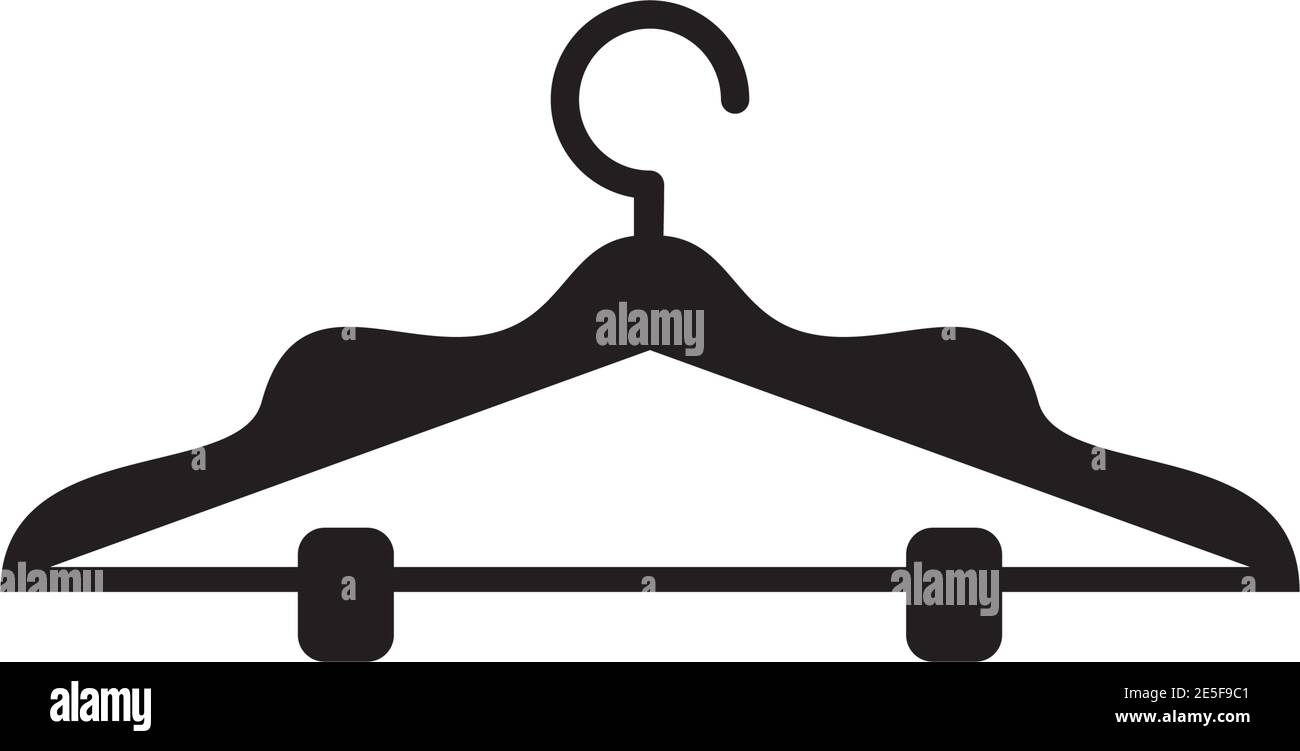 Wardrobe or fashion logo design with using hanger icon design Stock