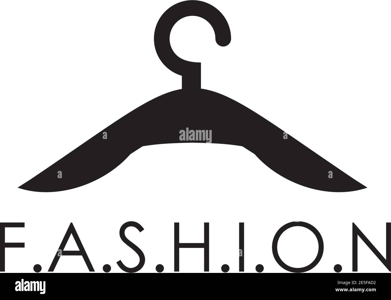 Wardrobe or fashion logo design with using hanger icon design Stock