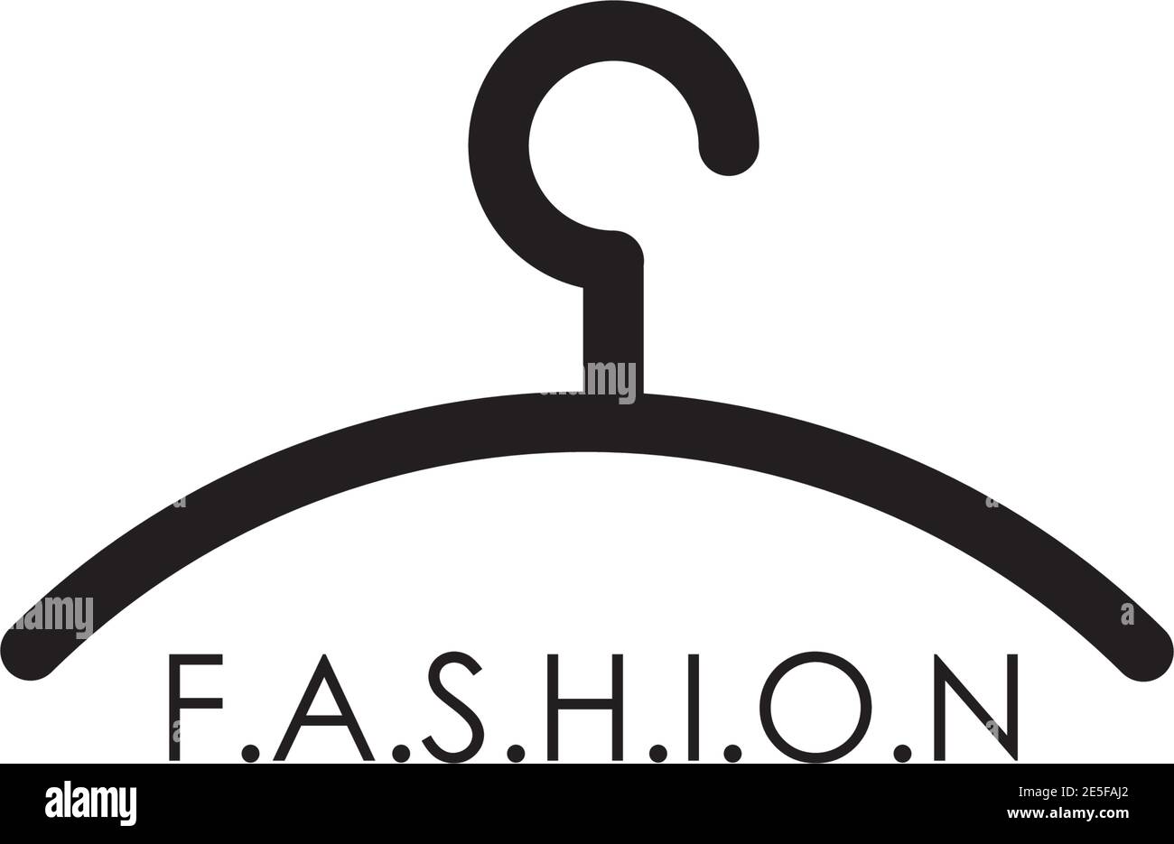 Wardrobe or fashion logo design with using hanger icon design Stock