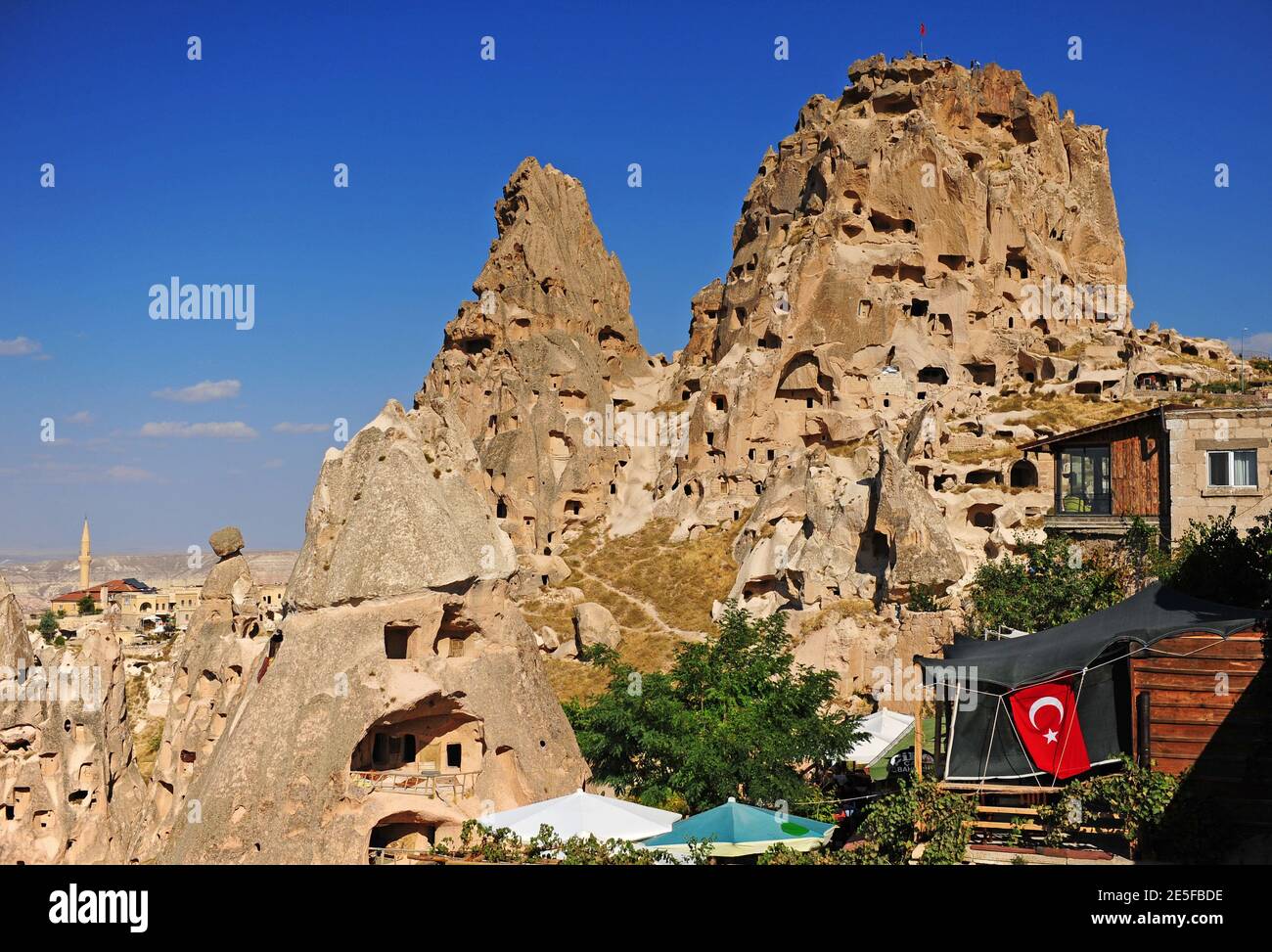 Scenic view of Navshehir old village in Cappadocia, Turkey Stock Photo