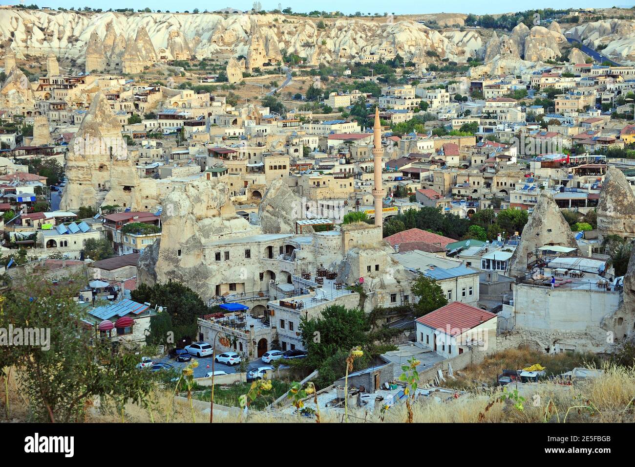 Top view of Goreme historical town in Turkey, Cappadocia Stock Photo
