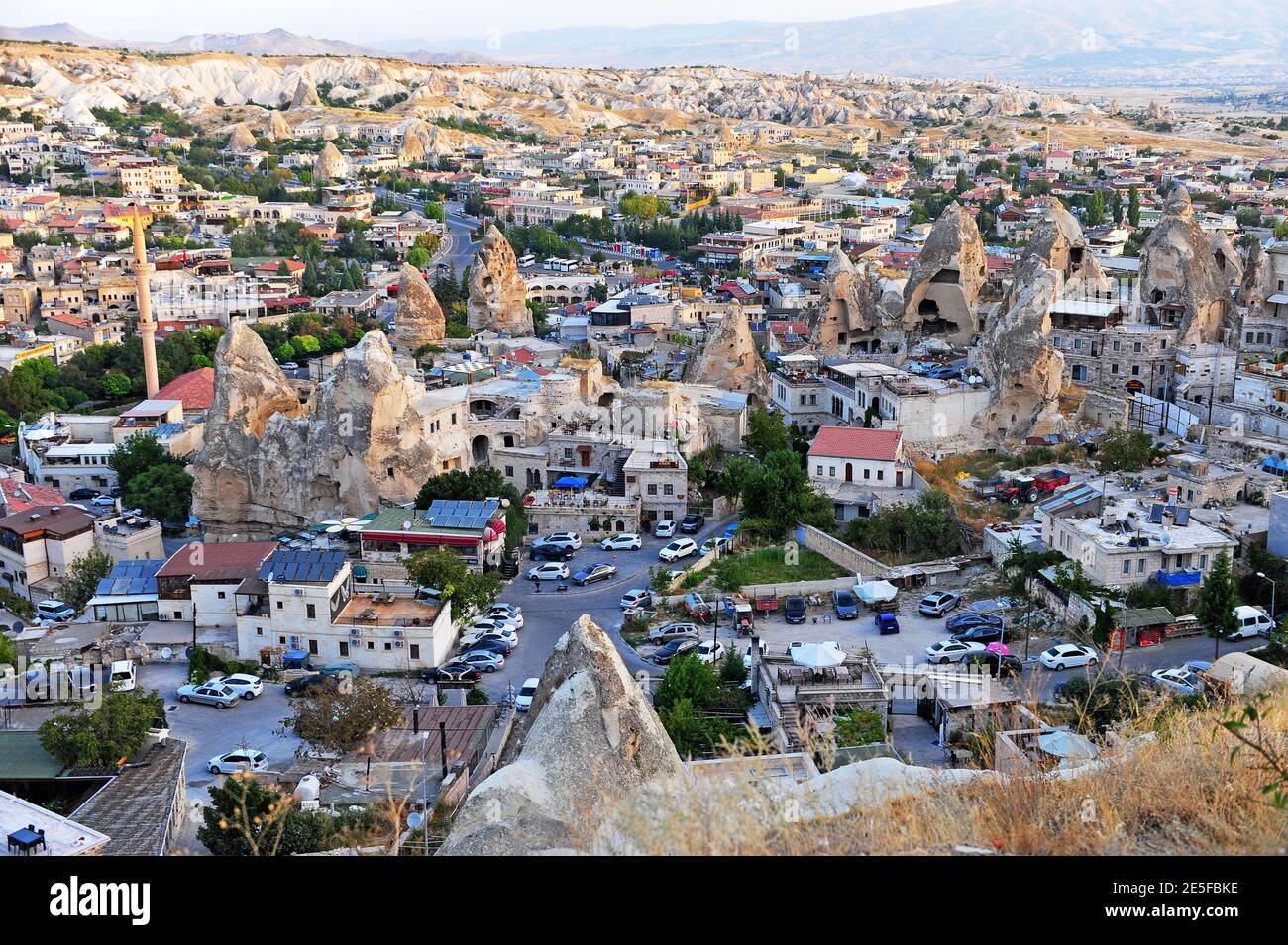 Top view of Goreme old town in Cappadocia,Turkey Stock Photo