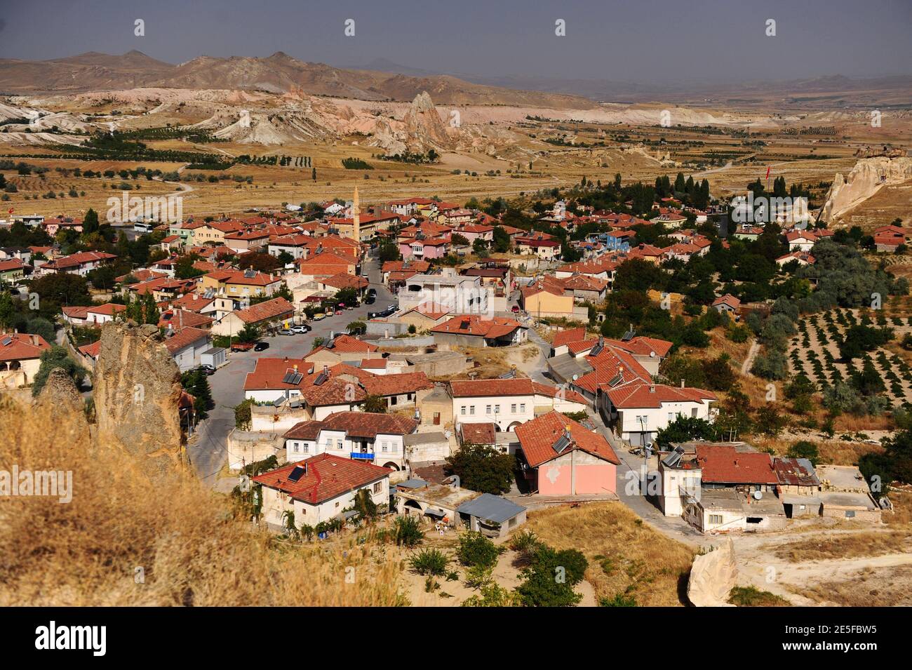 Top view of village in Cappadocia valley,Turkey Stock Photo