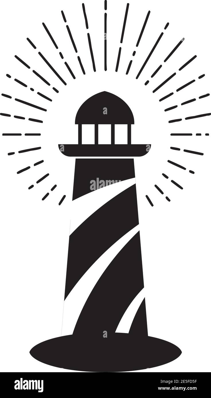 Lighthouse building logo design vector template Stock Vector