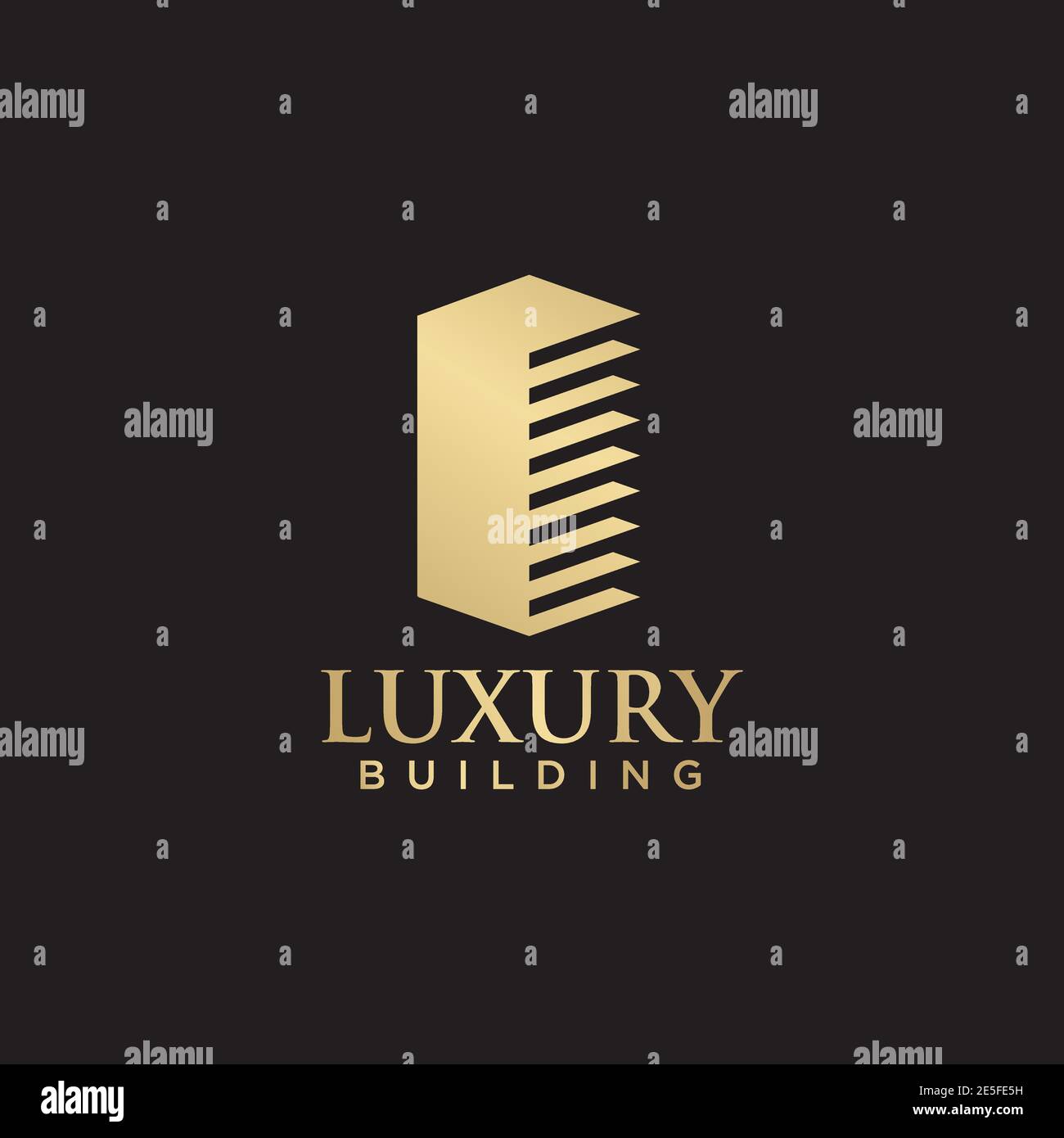 Luxury building logo design with gold color vector template Stock ...