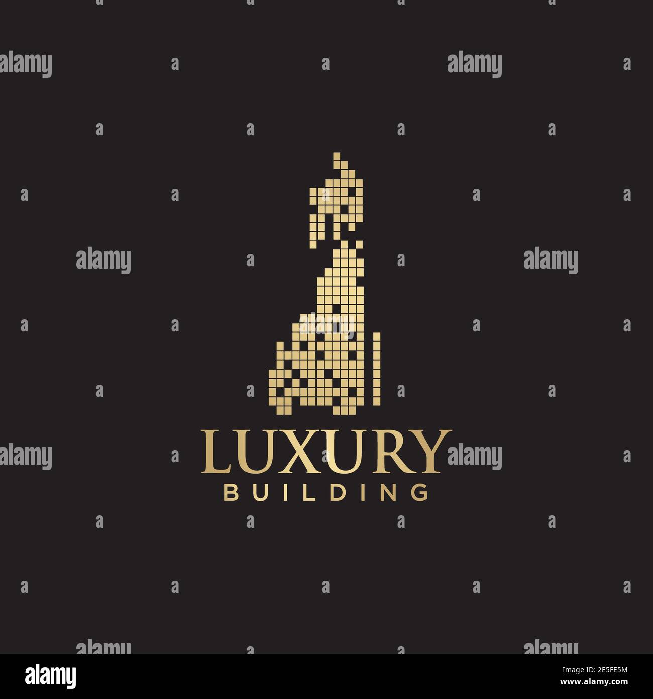 Luxury building logo design with gold color vector template Stock ...