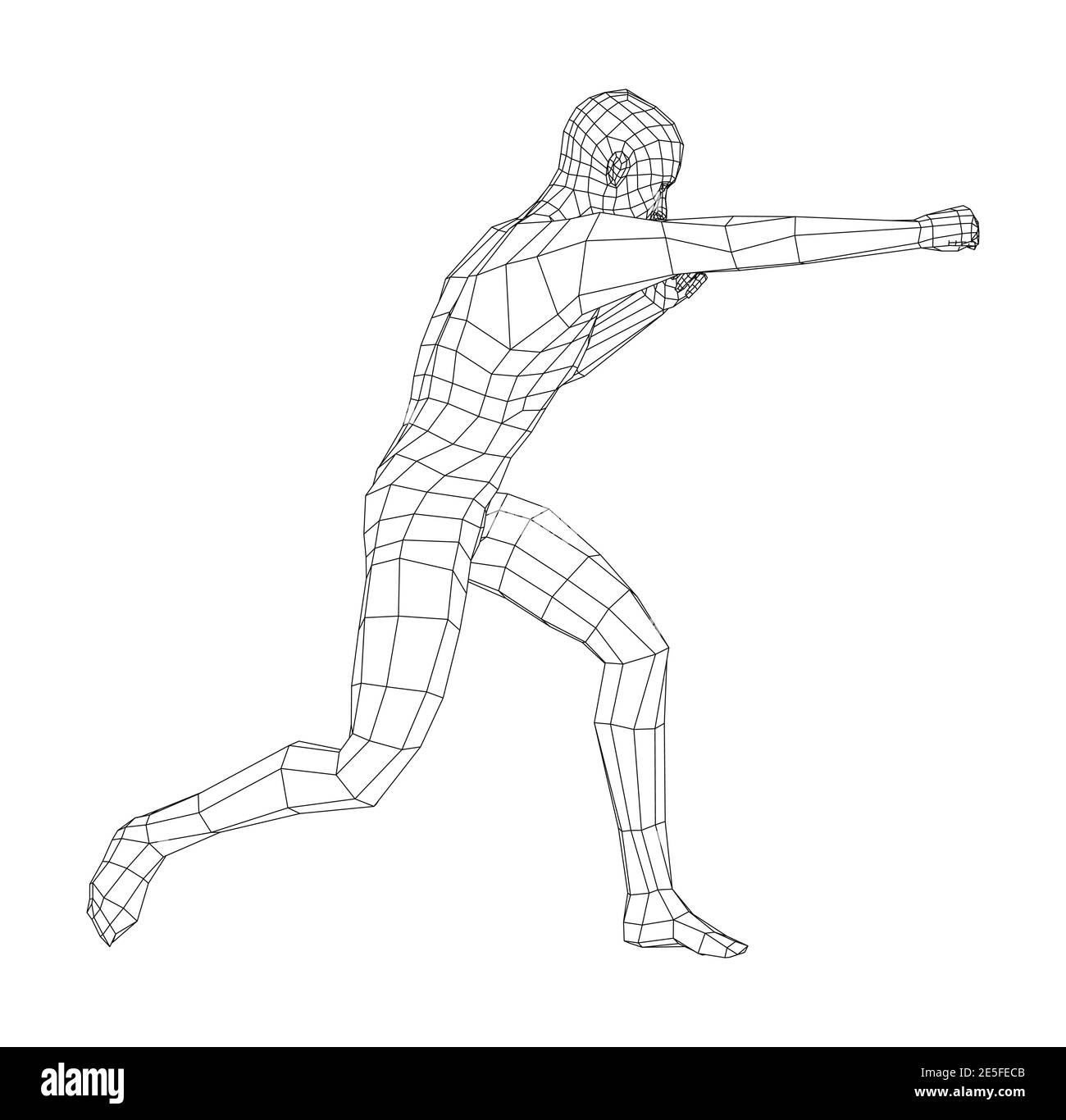 Wireframe boxing man. Vector Stock Vector Image & Art - Alamy