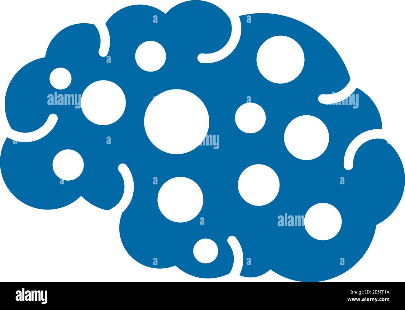Brain illustration logo design vector template Stock Vector