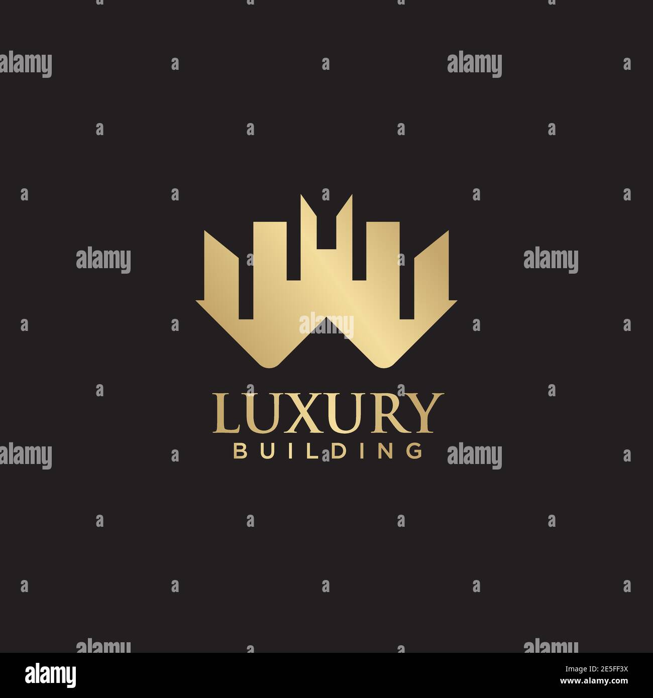Luxury building logo design with gold color vector template Stock ...