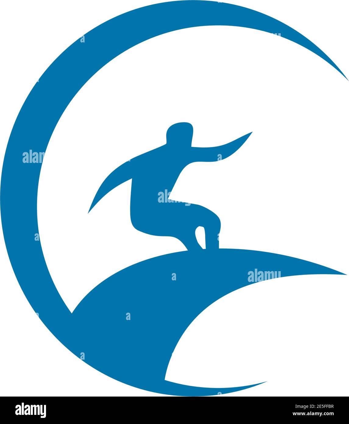 Surfer logo icon design vector template Stock Vector