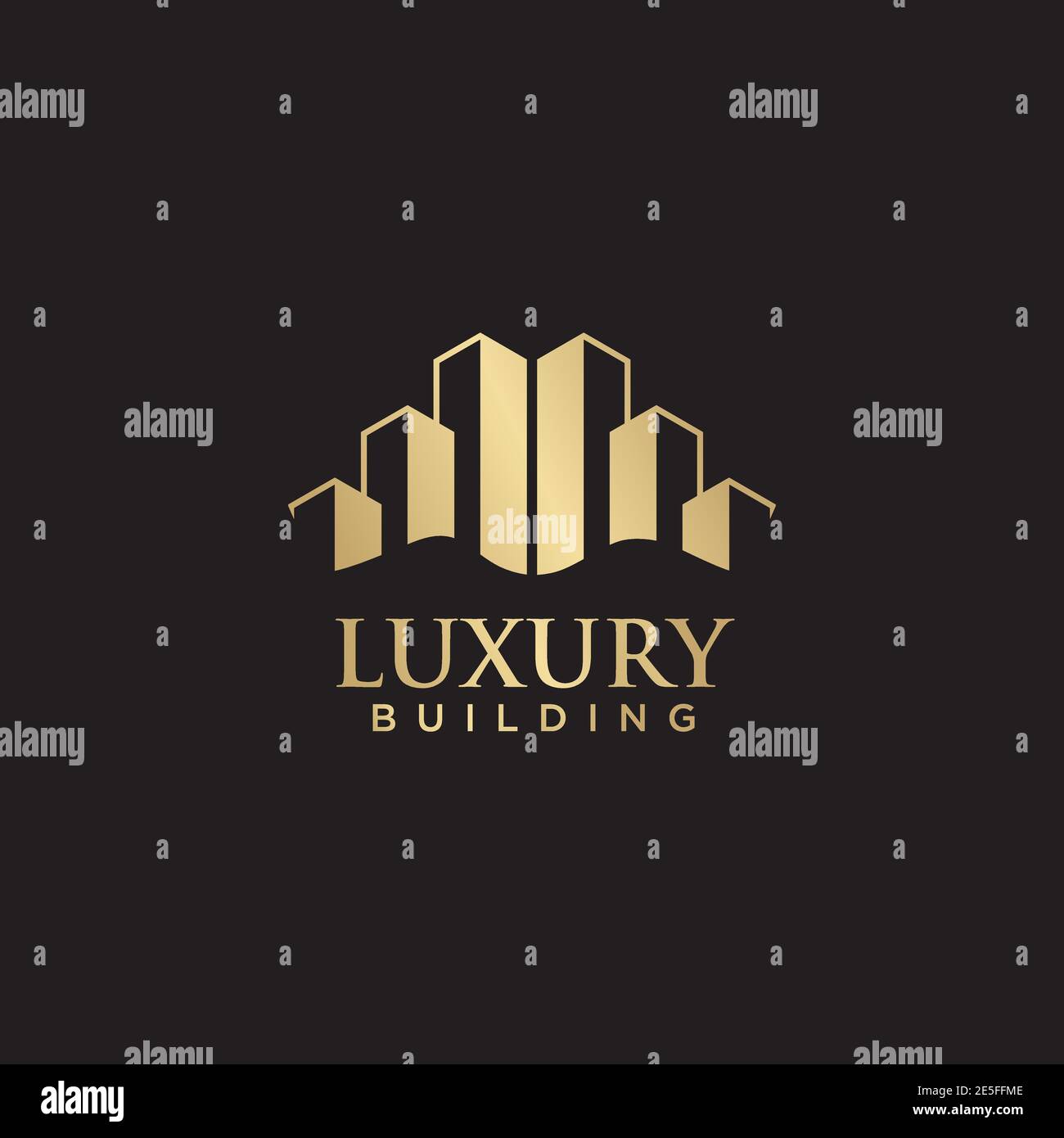 Luxury building logo design with gold color vector template Stock ...