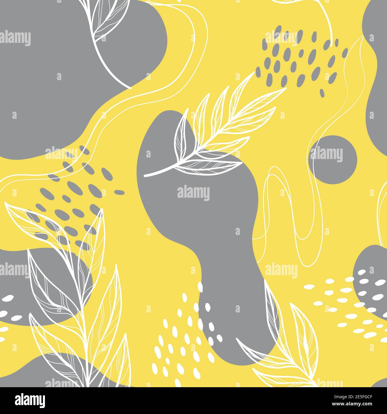 Modern abstract seamless pattern with hand drawn textures, spots and ...