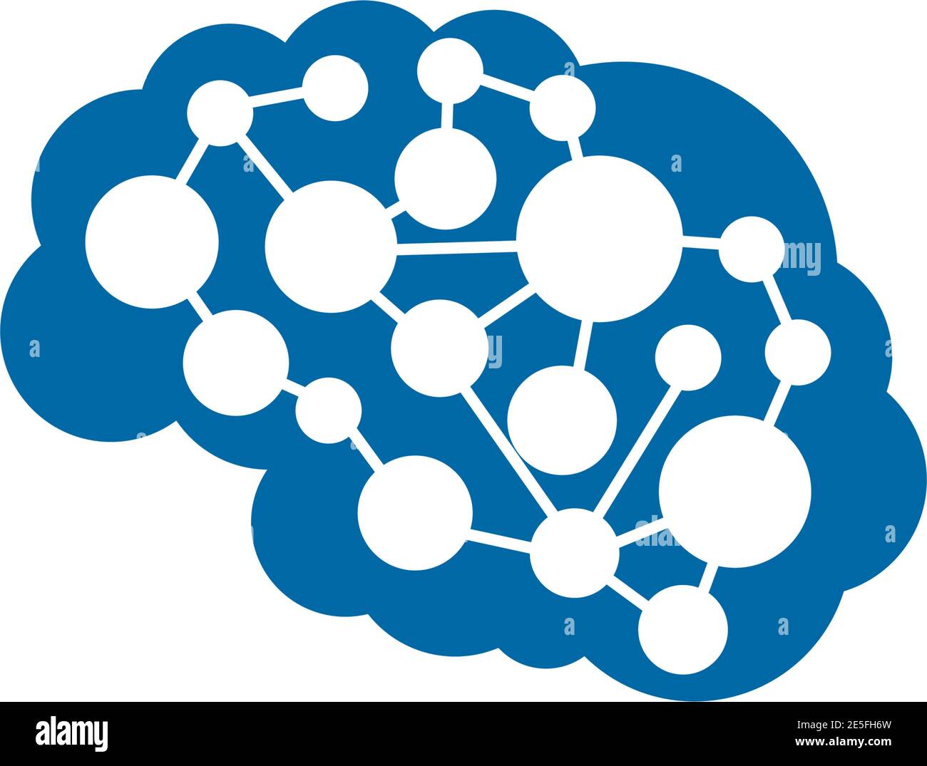 Brain illustration logo design vector template Stock Vector