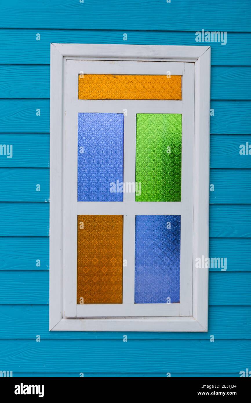 Blue and white window, Background Stock Photo - Alamy