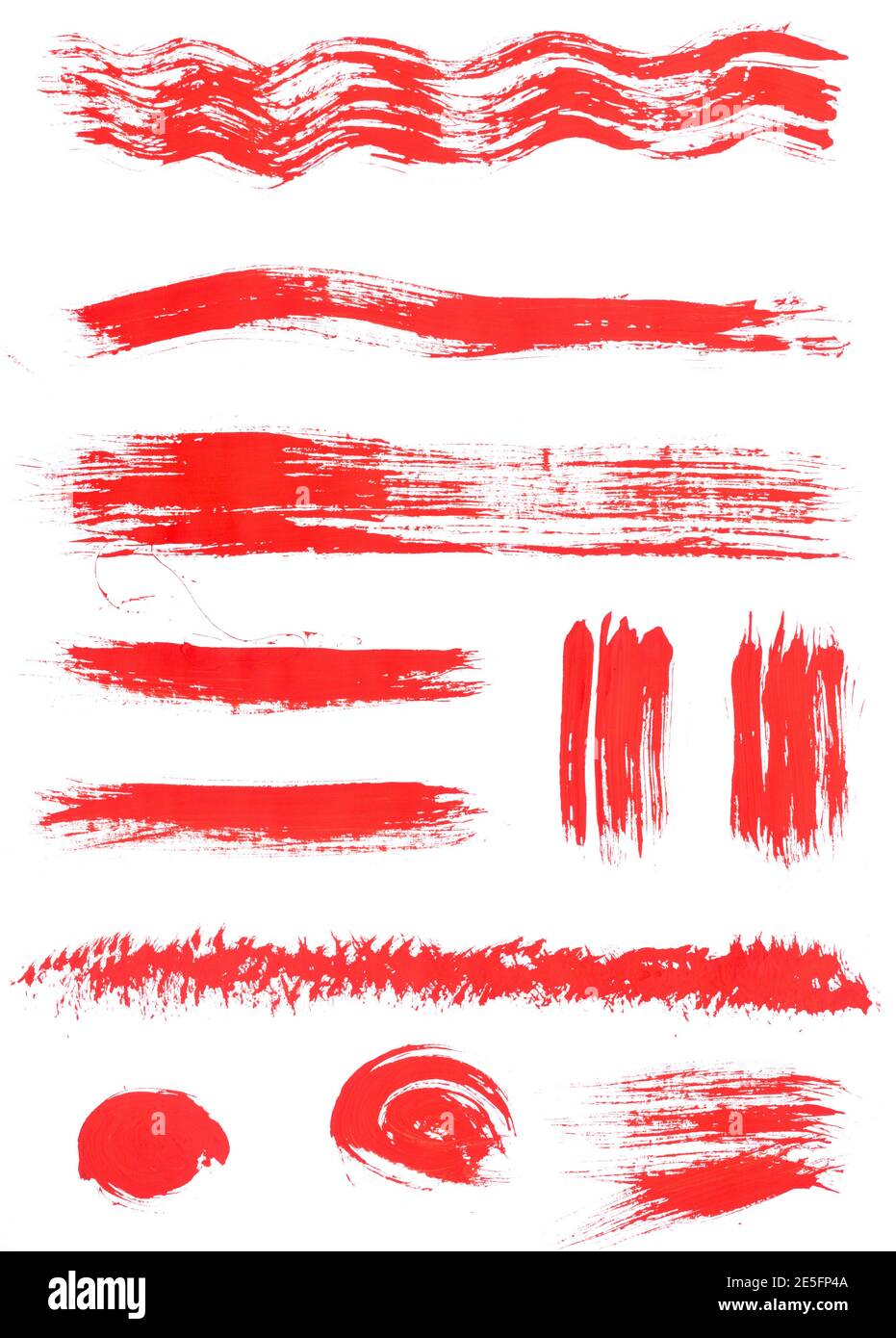 Red watercolor strokes on white background Stock Photo - Alamy