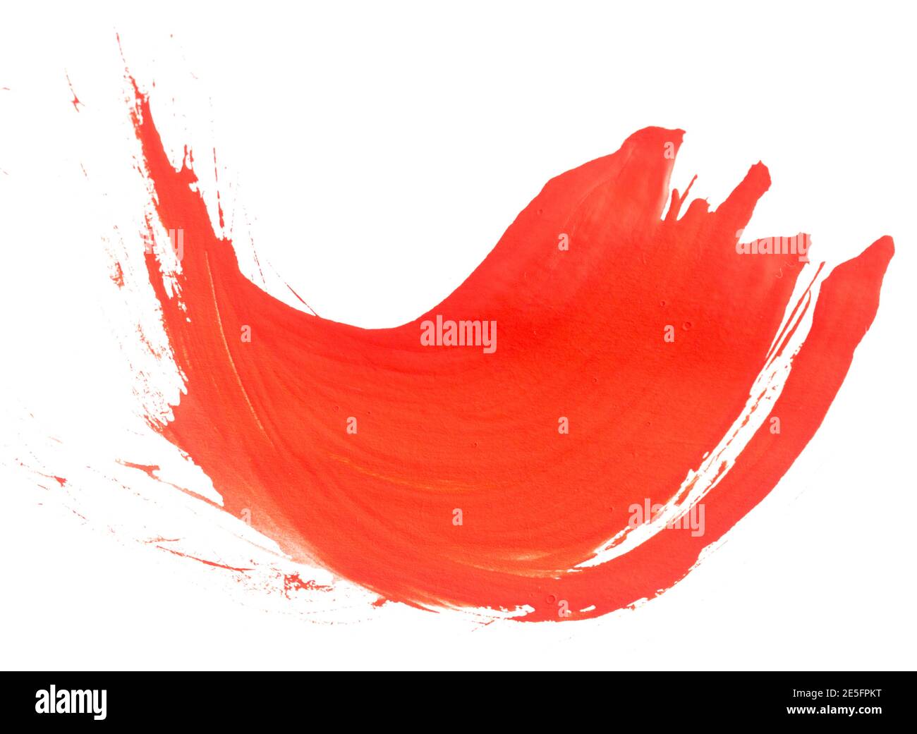 Red brush stroke isolated on white background Stock Photo - Alamy