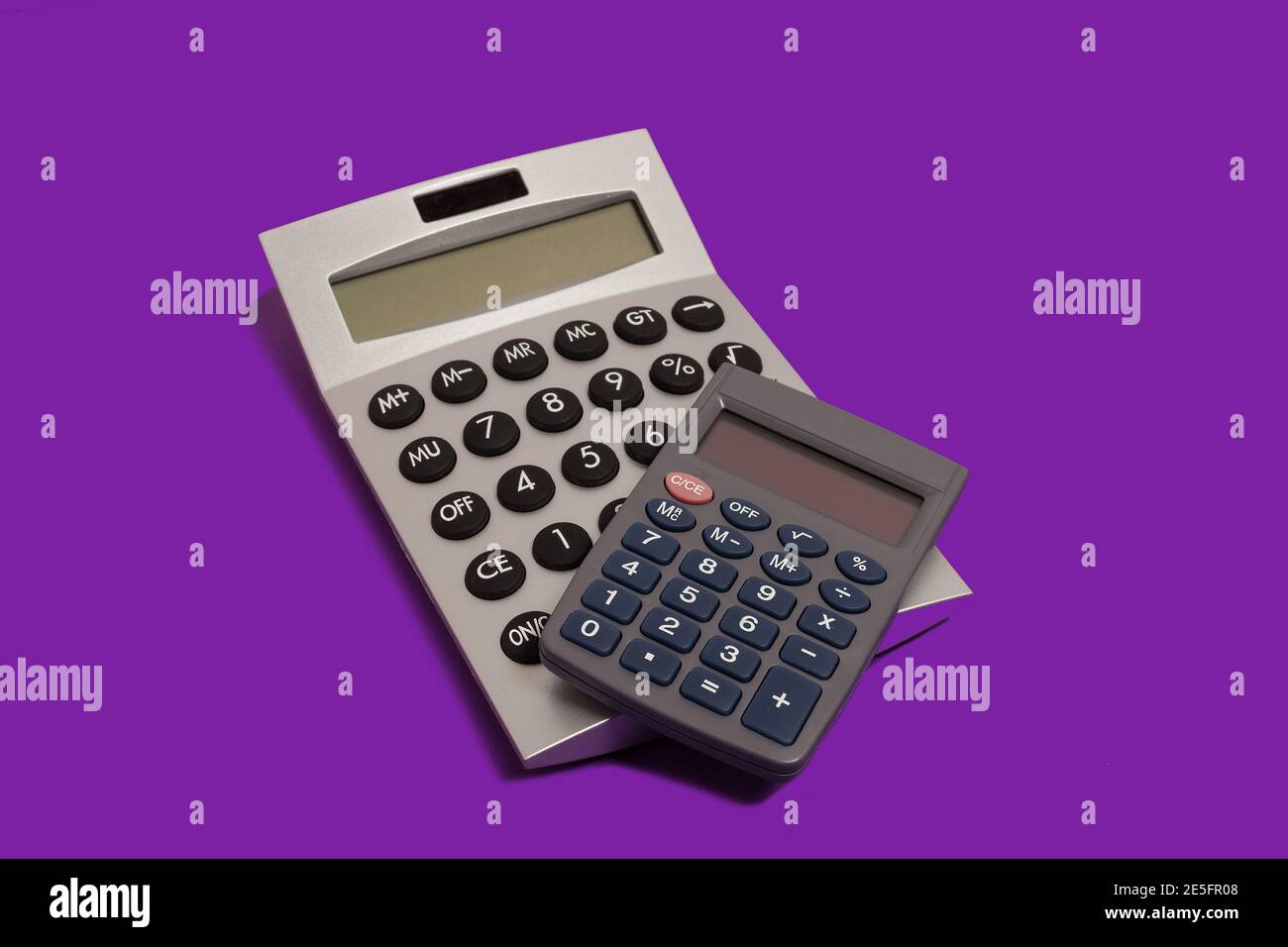 big and small calculators Stock Photo Alamy