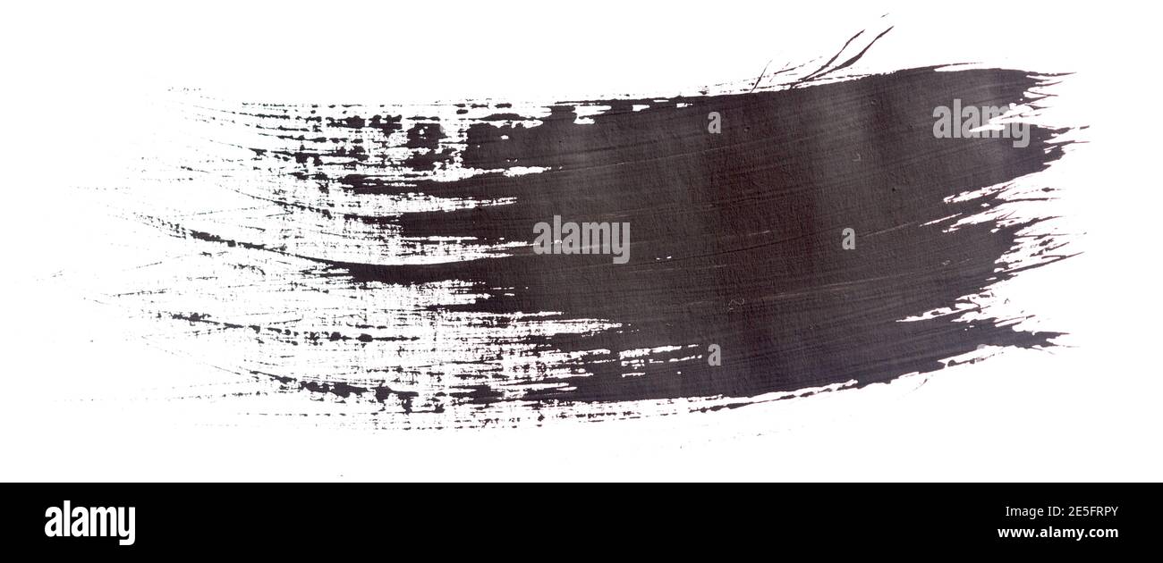 Black brush stroke isolated on white background Stock Photo - Alamy