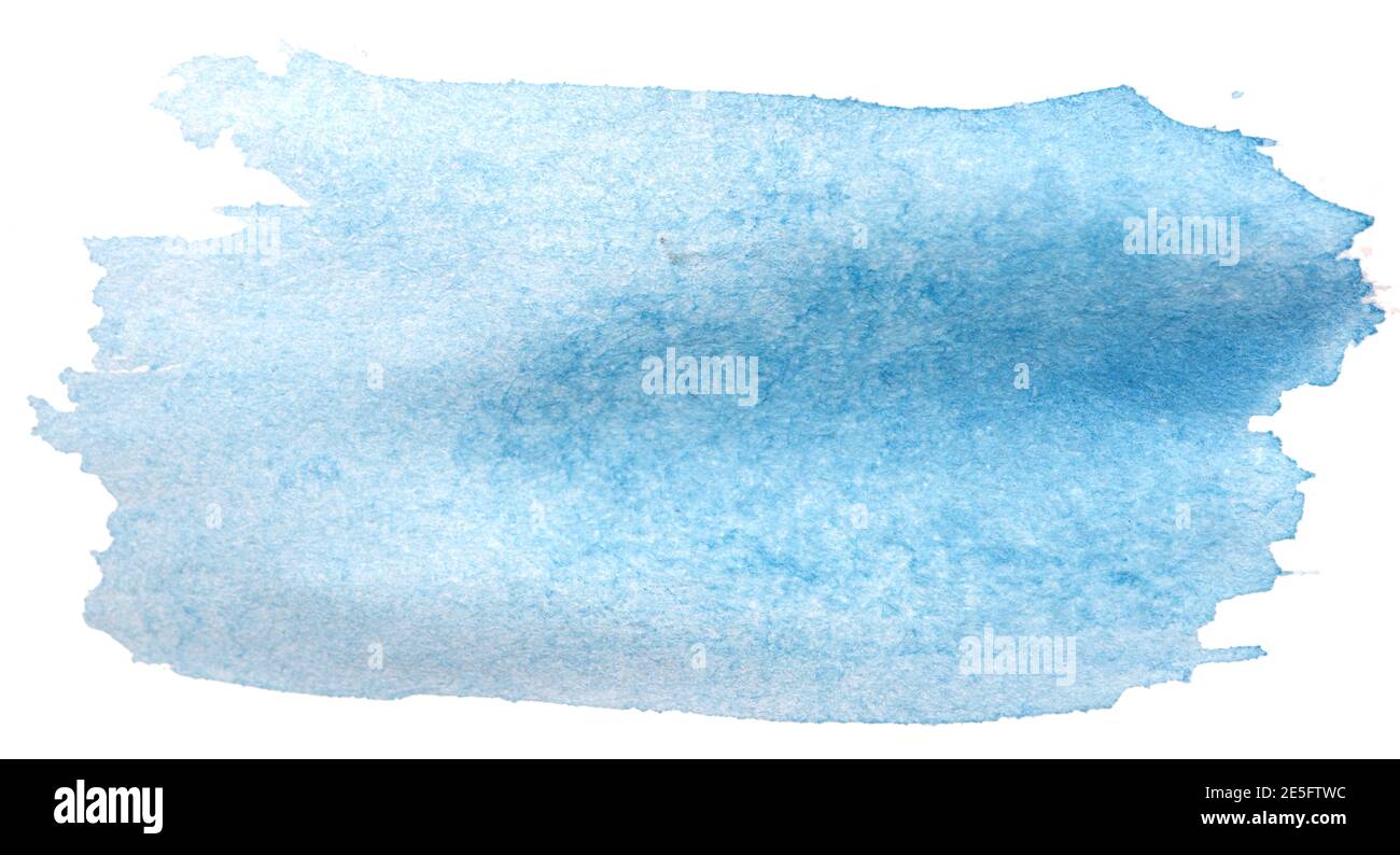 Blue watercolor stroke isolated on white background Stock Photo - Alamy