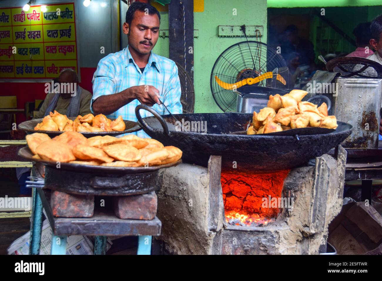 Indian Street Food, Varanasi, India Stock Photo