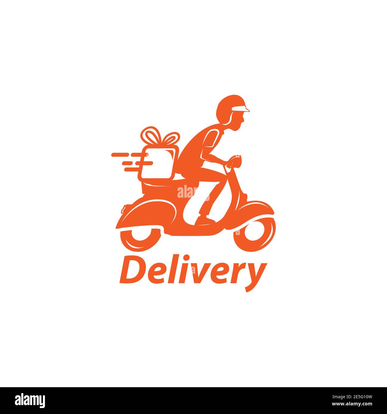 Express Ground Postal Service by Scooter Concept, Courier Service Man Vector Icon Design Stock Vector