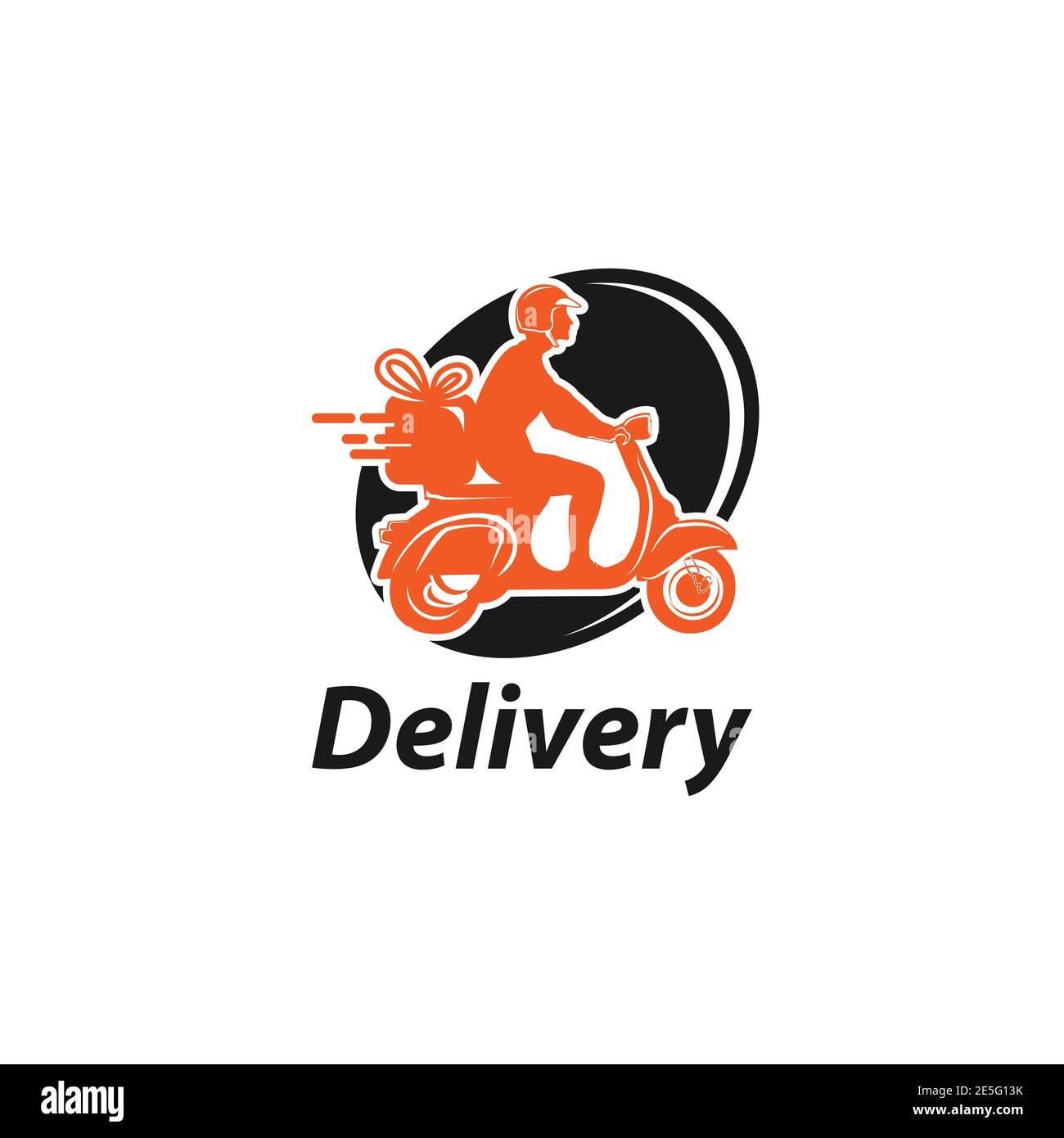 Express Ground Postal Service by Scooter Concept, Courier Service Man Vector Icon Design Stock Vector