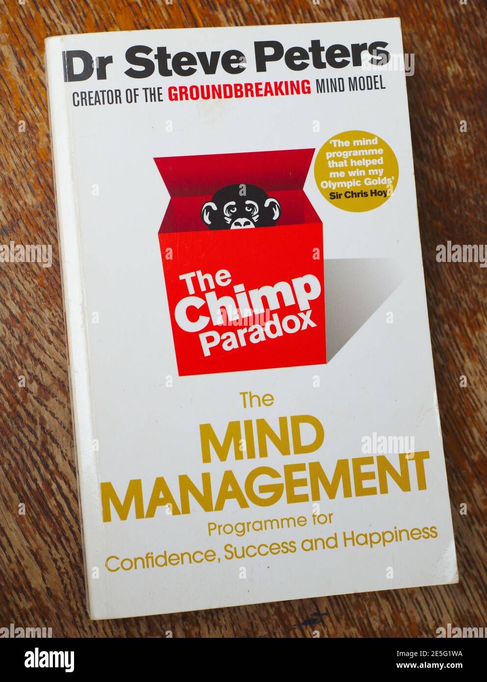 A copy of The Chimp Paradox Mind management book by Dr Steve Peters. Stock Photo