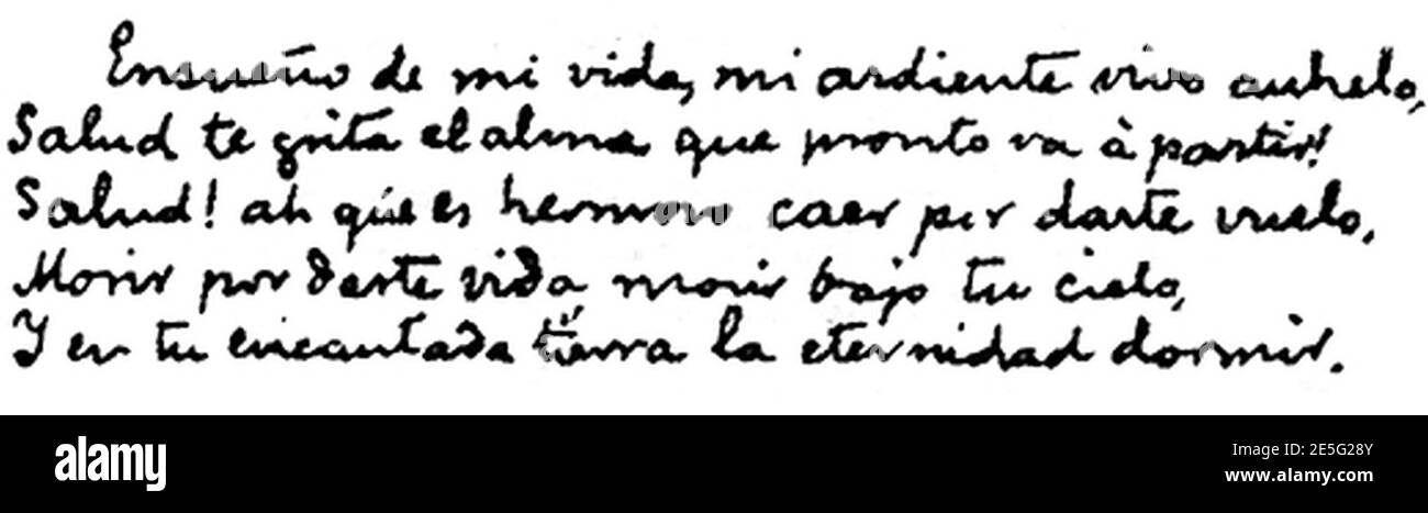 Mi Ultimo Adios Stanza 5 Stock Photo Alamy