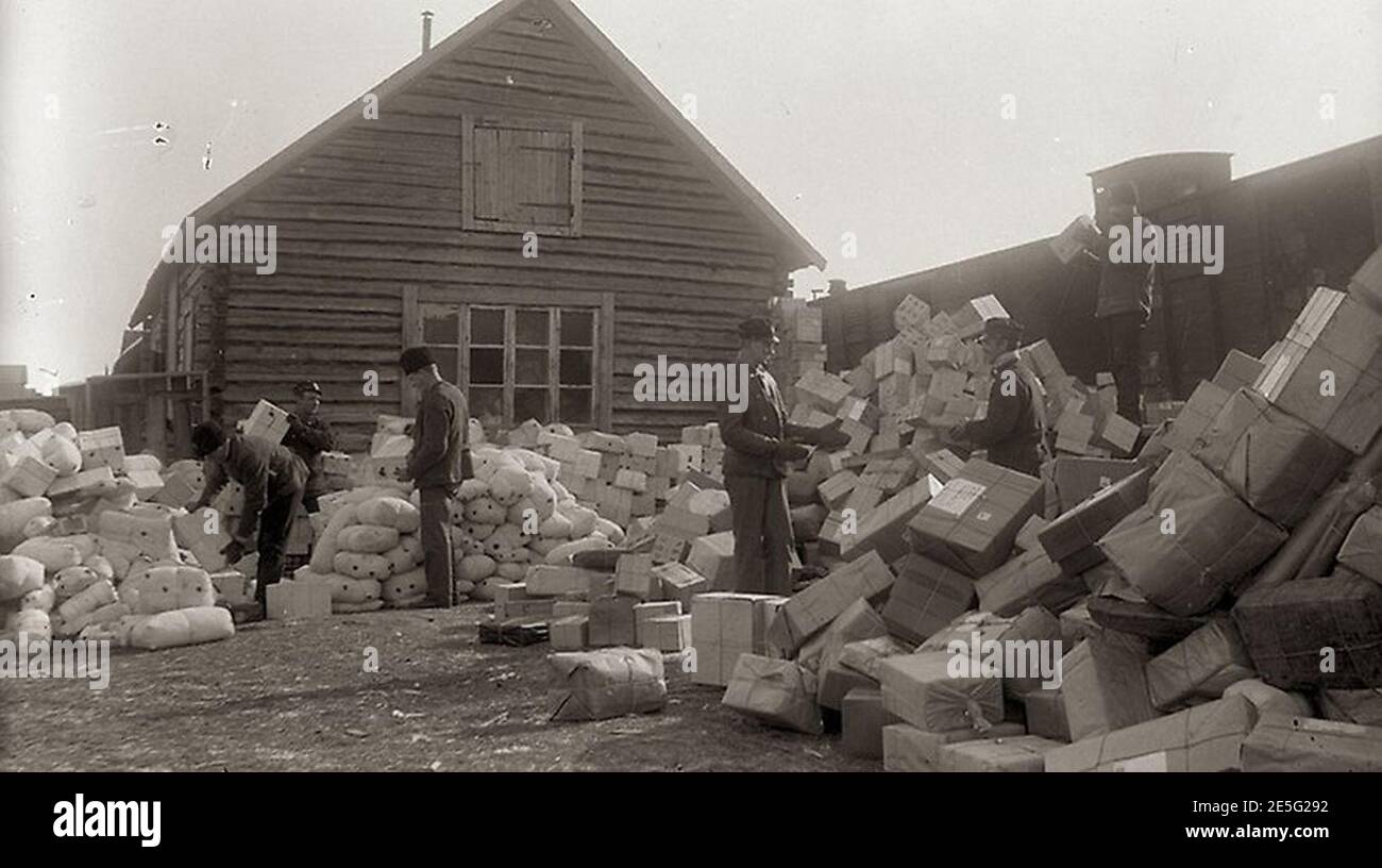 Mia green mail sorting station stock photo alamy