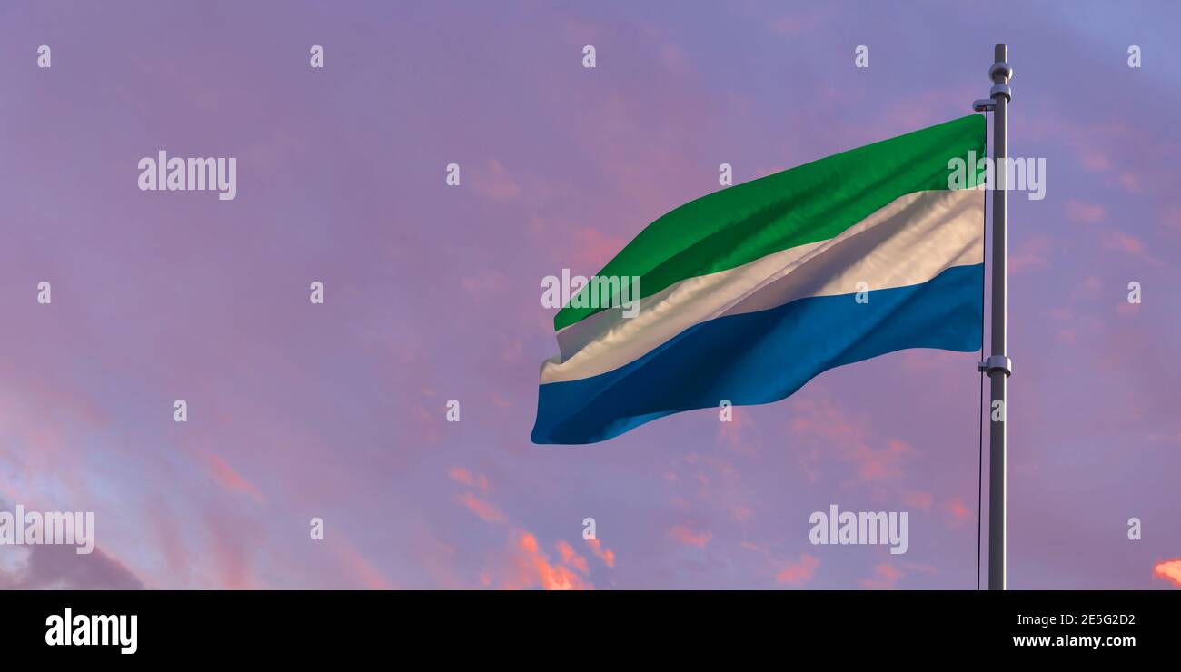 3d rendering of the national flag of the Sierra Leone Stock Photo - Alamy
