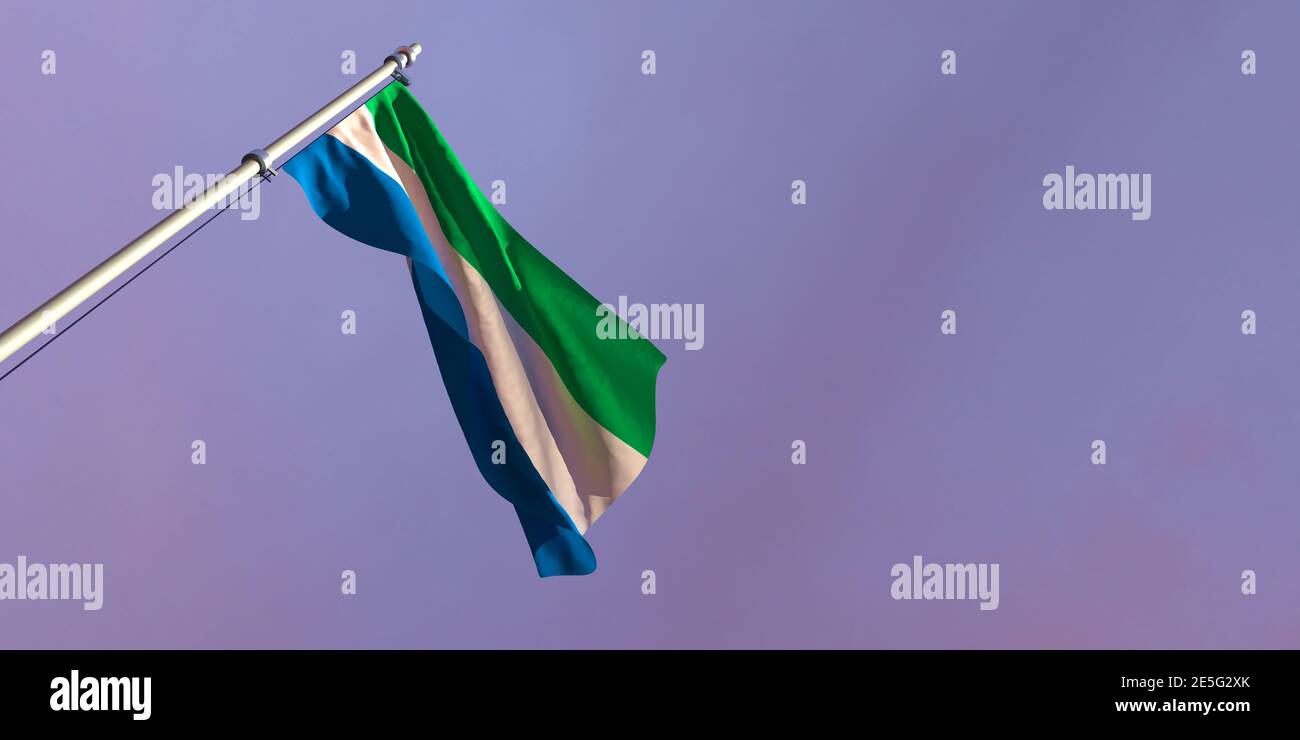 3d rendering of the national flag of the Sierra Leone Stock Photo - Alamy