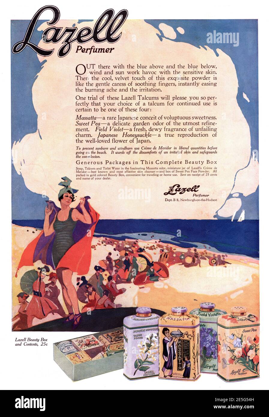 Lazell Perfumer Vintage Advertisement from Delineator Magazine, August 1916 Stock Photo