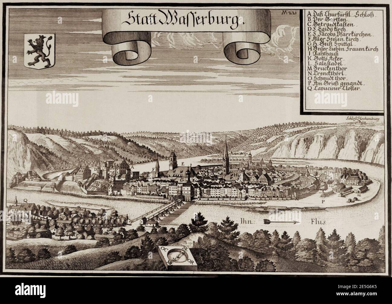 Michael Wening-Stadt Wasserburg Stock Photo - Alamy