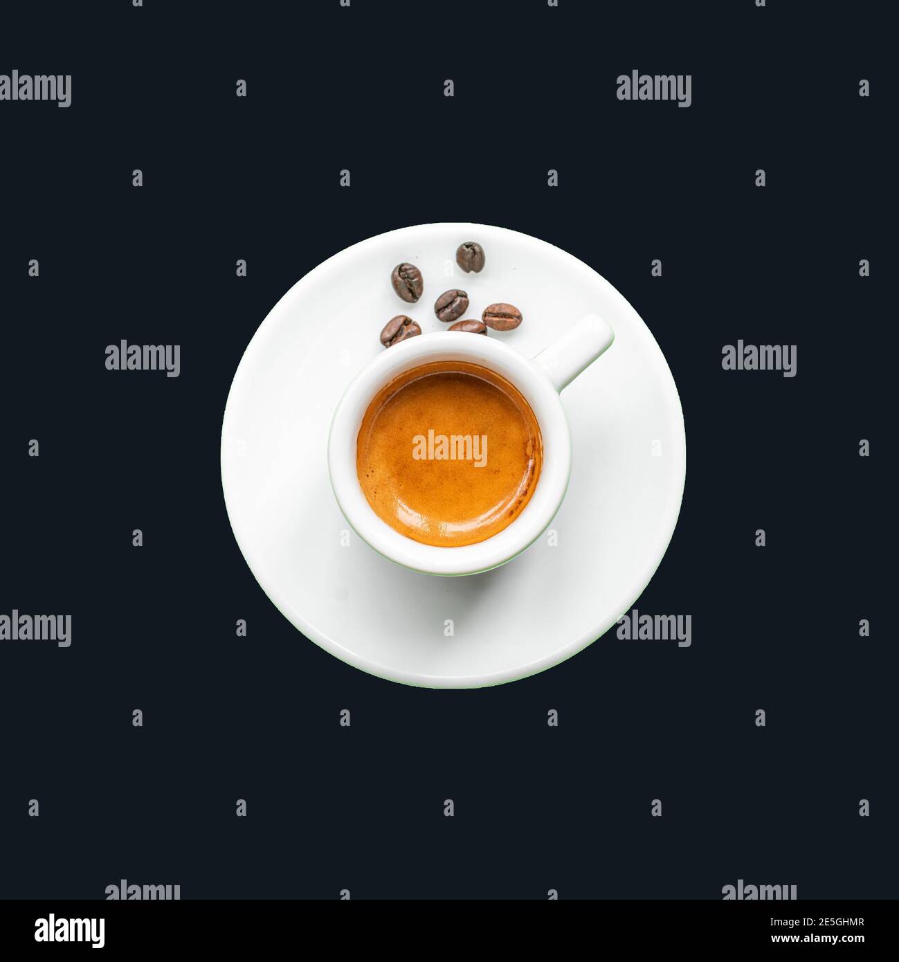 Bakery and coffees different kinds of coffee products with white