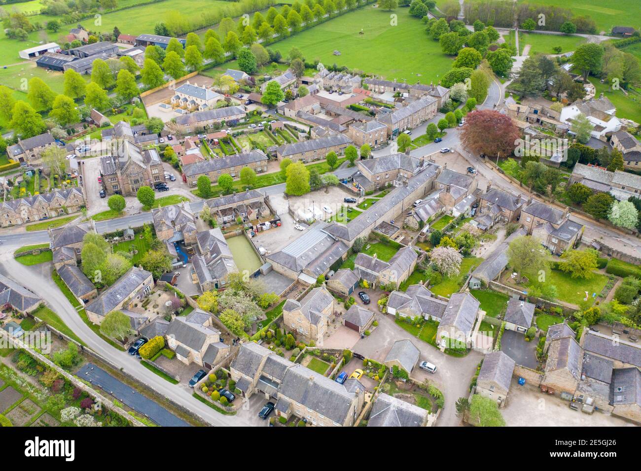 Aerial photo of the small village of Ripley in Harrogate in North