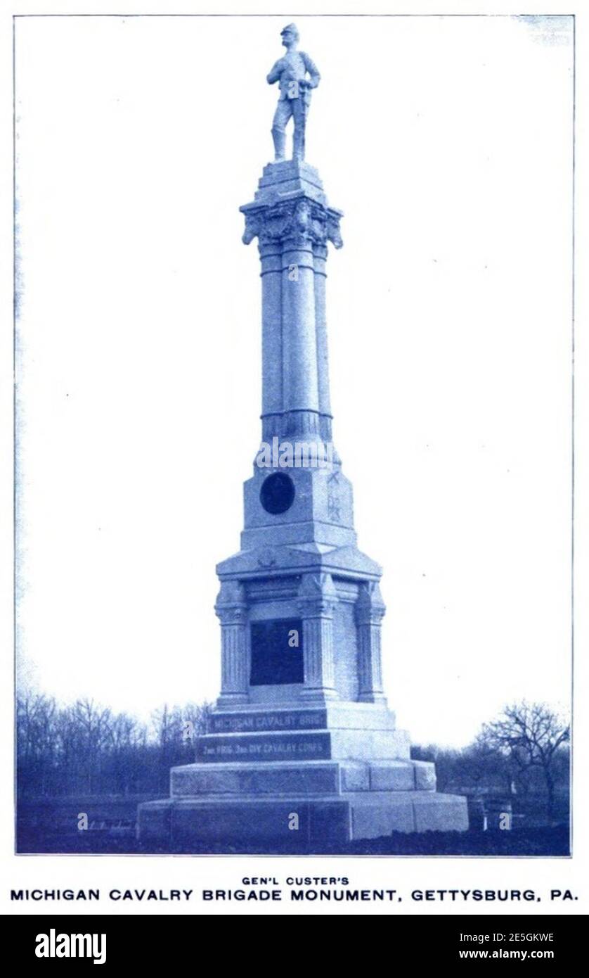 Michigan Cavalry Brigade Monument, Gettysburg, PA. Stock Photo
