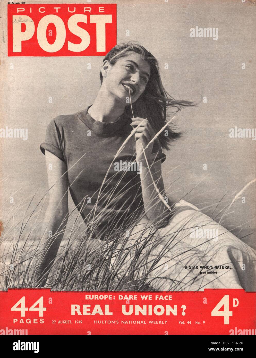 1949 Picture Post front cover French actress Anouk Aimée Stock Photo