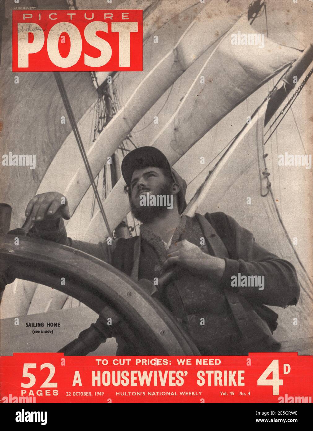 1949 Picture Post front cover Sailing on barque Passat Stock Photo