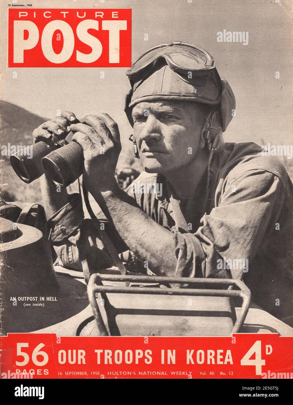1950 Picture Post front cover Soldier in Korean War Stock Photo