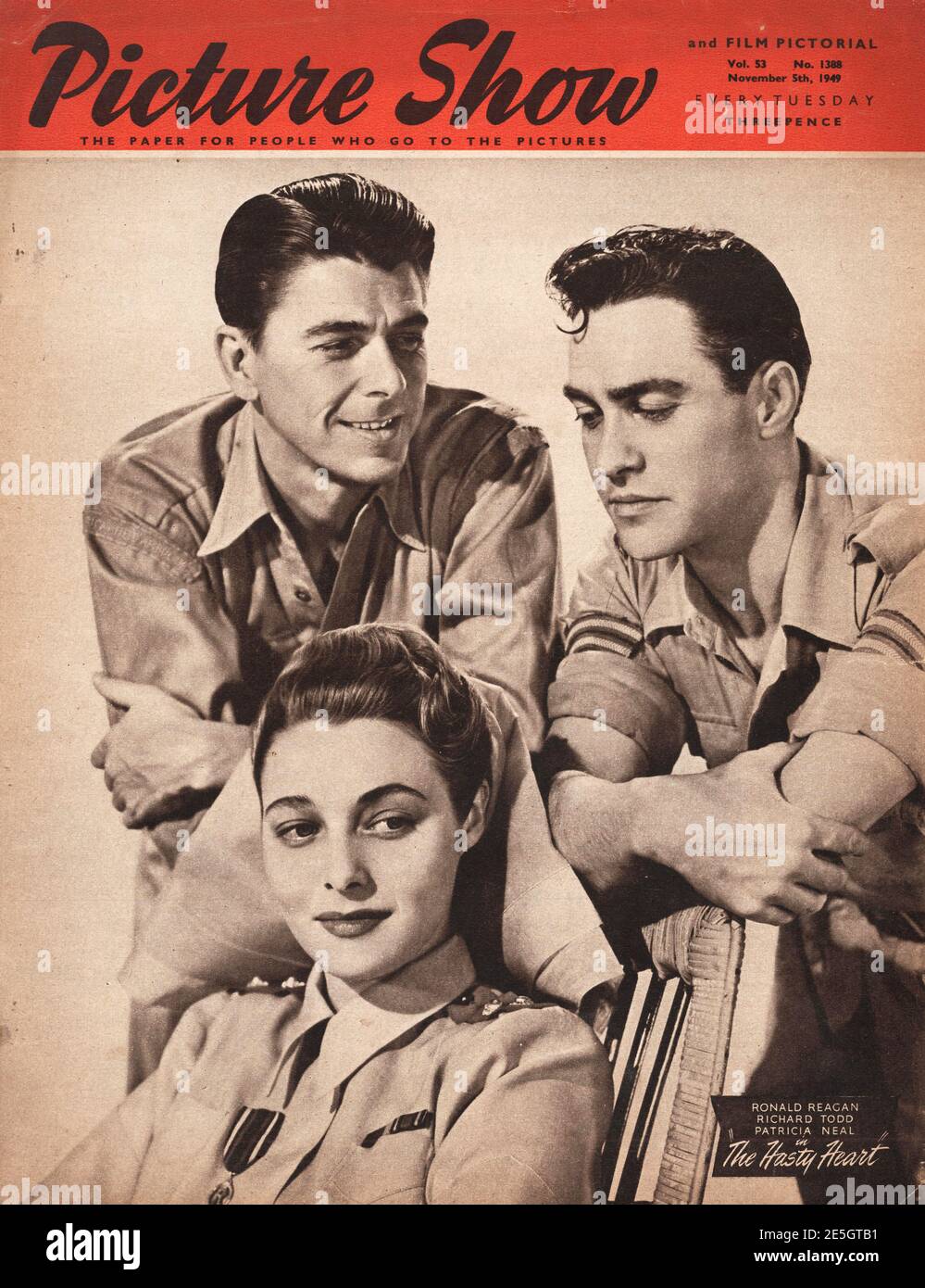 1949 Picture Show front cover Ronald Reagan, Richard Todd, Patricia Neal Stock Photo