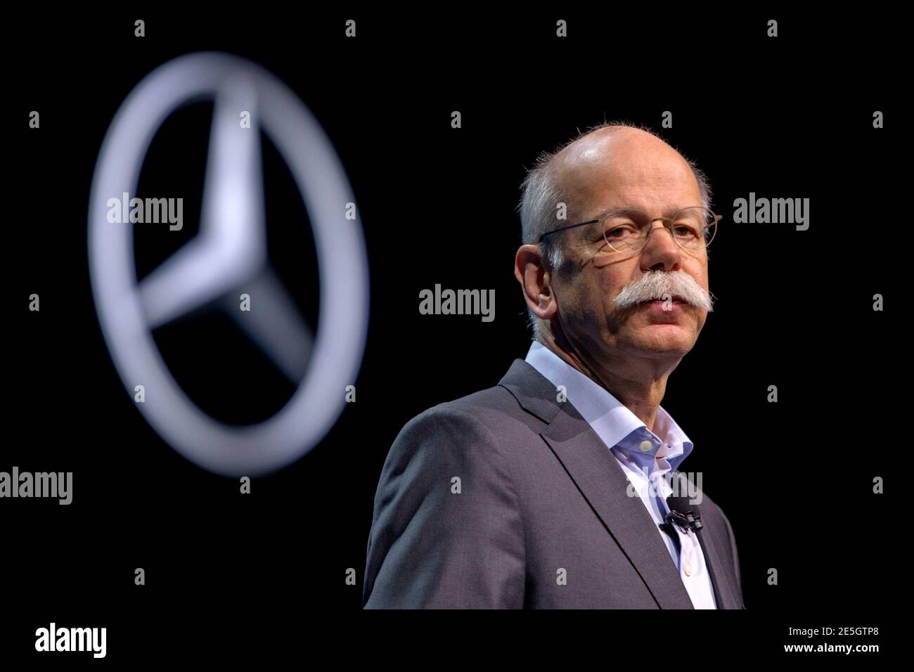 Dieter Zetsche, head of Mercedes-Benz cars, looks on during the 2015 International Consumer Electronics Show (CES) in Las Vegas, Nevada January 5, 2015. Germany's Daimler AG wants to reset consumers' expectations about self-driving cars with its futuristic Mercedes-Benz F 015 concept, unveiled Monday evening at the annual Consumer Electronics Show in Las Vegas. REUTERS/Steve Marcus (UNITED STATES - Tags: SCIENCE TECHNOLOGY BUSINESS TRANSPORT) Stock Photo