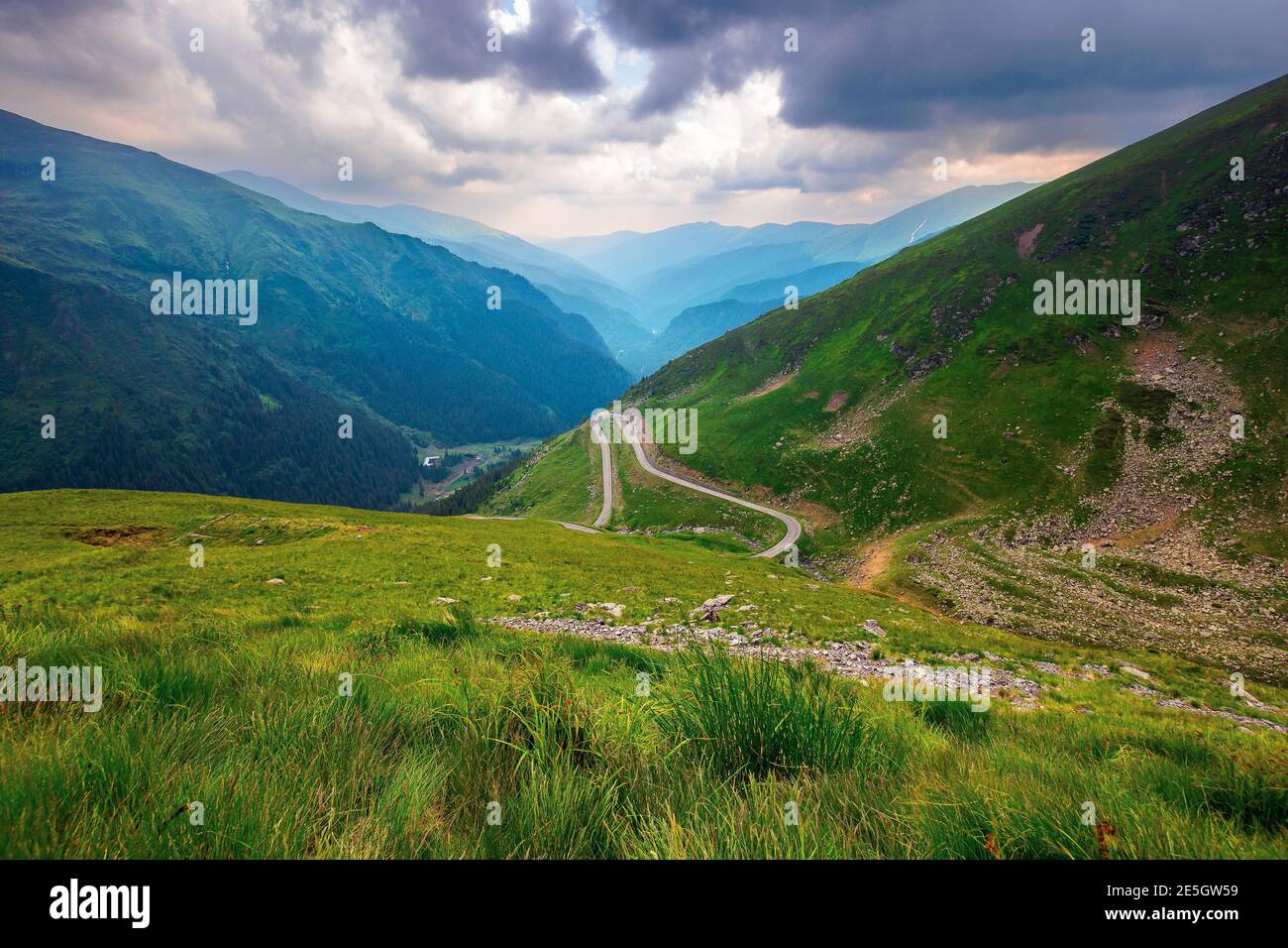 road in high mountains of romania. popular travel destination of ...