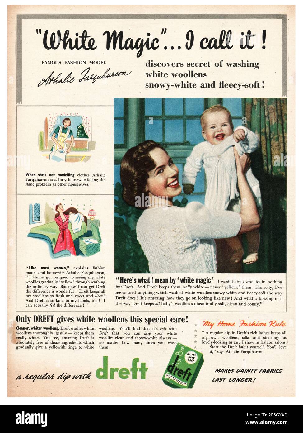 1950 UK Magazine Advert Dreft washing powder Stock Photo Alamy