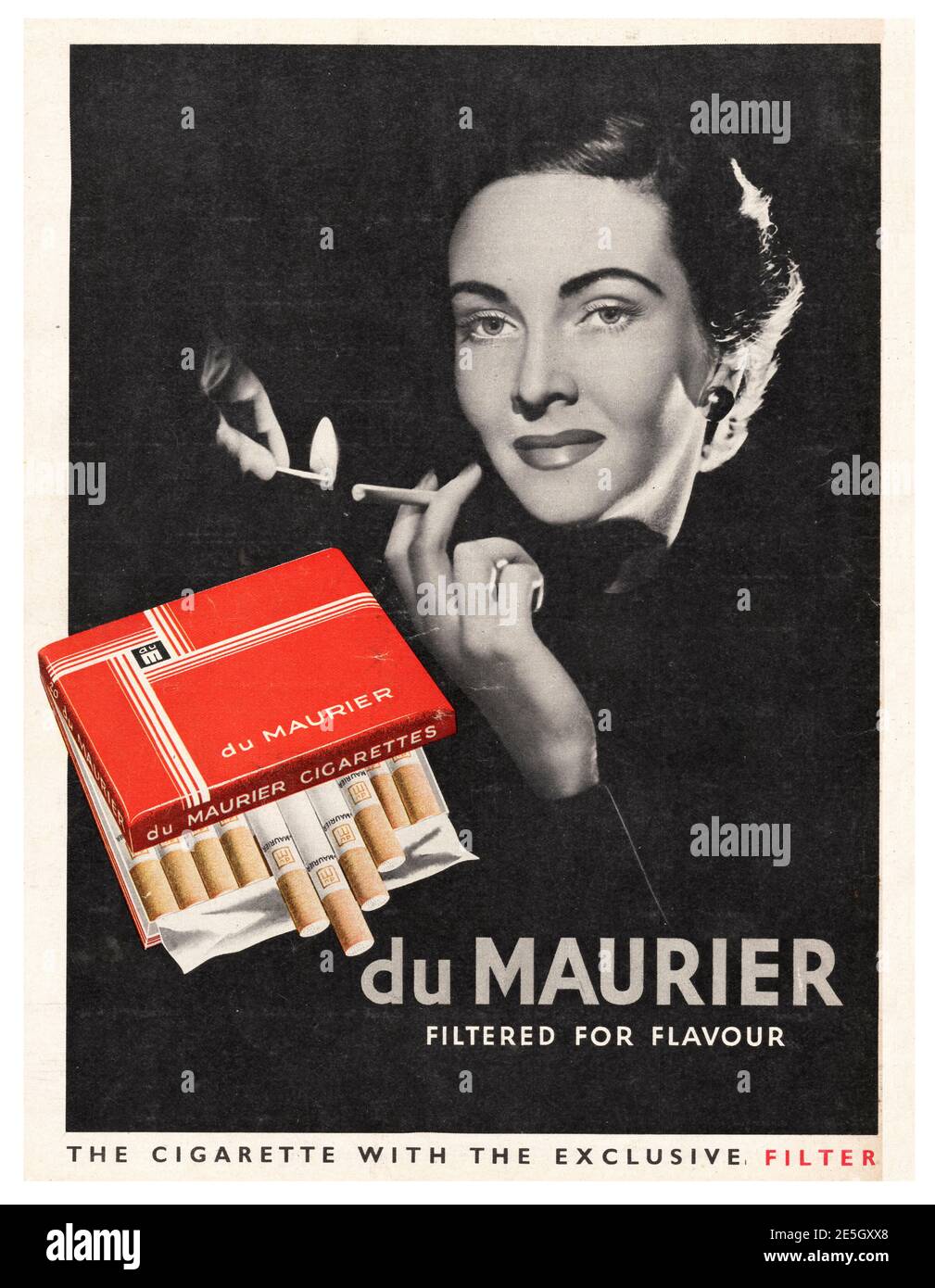 1950 UK Magazine Advert du Maurier Cigarettes Stock Photo