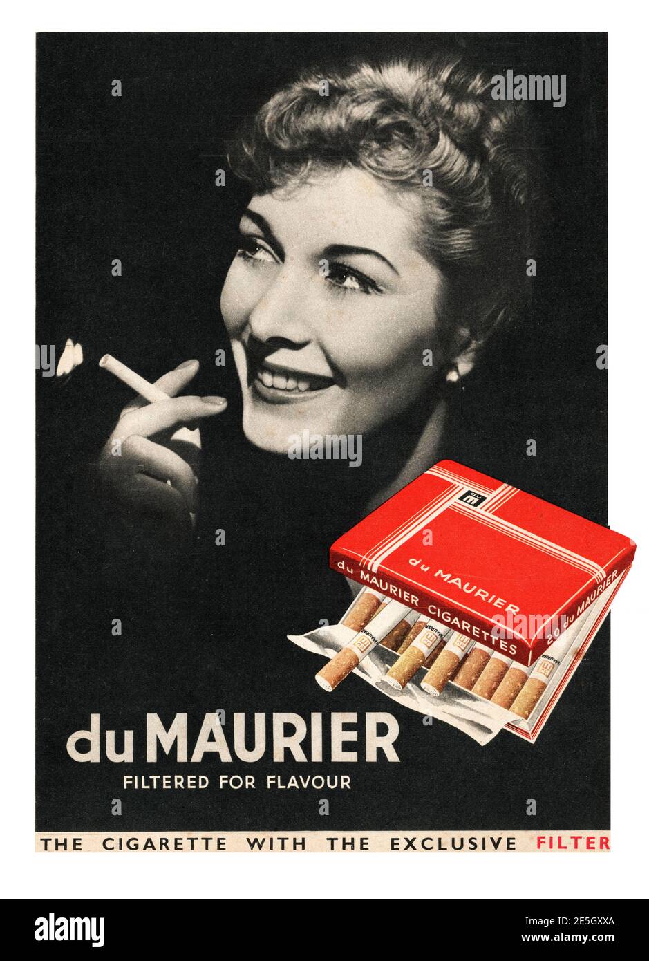 1950 UK Magazine Advert du Maurier Cigarettes Stock Photo