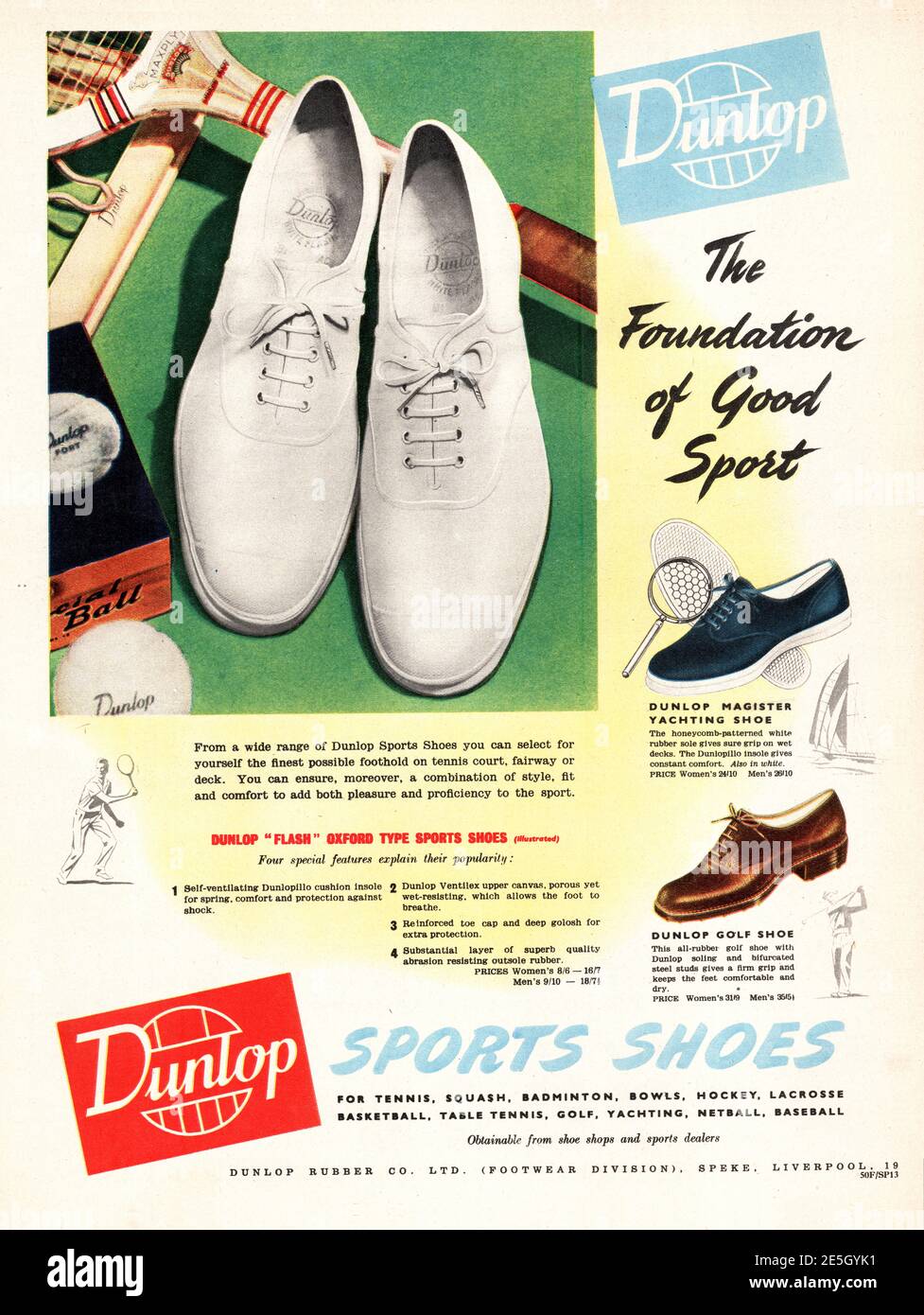 UK Advert Dunlop Sports Stock Photo Alamy