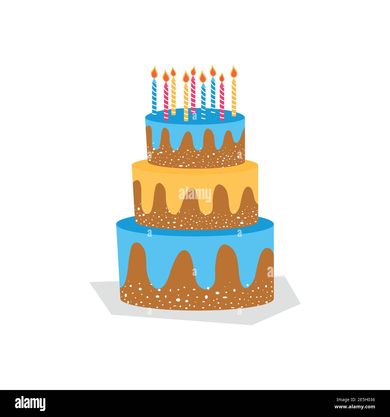 Big cake flat icon isolated white background - Happy Birthday ...